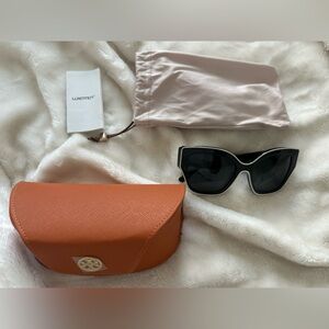 Tory Burch Black Sunglasses with Orange Case